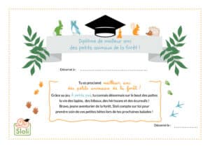 Diplôme de meilleur amis des animaux de la forêt