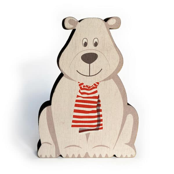 Figurine d'ours en bois