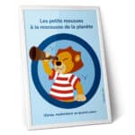 Affiche - Lion avec une longue vue